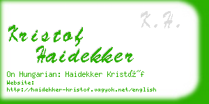 kristof haidekker business card